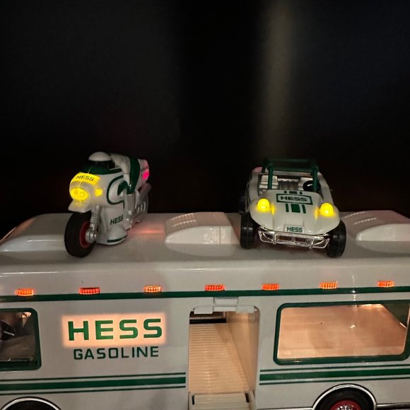 Hess Recreation Van Dune Buggy Motorcycle Lights 1998 Loading Ramp Friction Moto - Picture 3 of 10